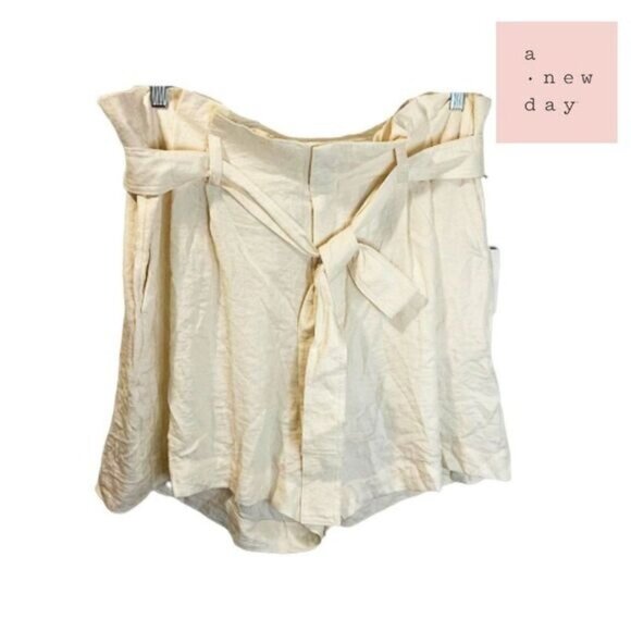 A New Day™ Women's High-Rise Pleat Front Tie Waist Shorts - Picture 2 of 6